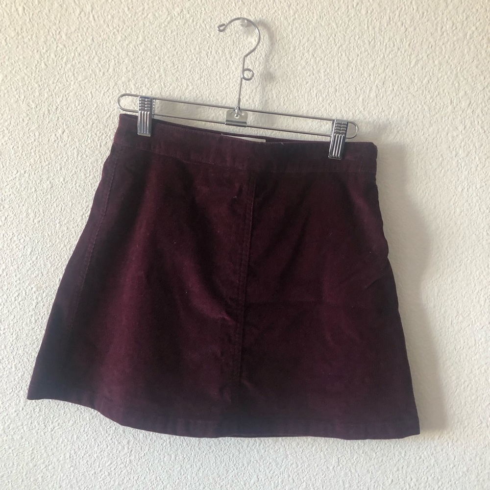 Aritzia Maroon Red Corduroy Skirt